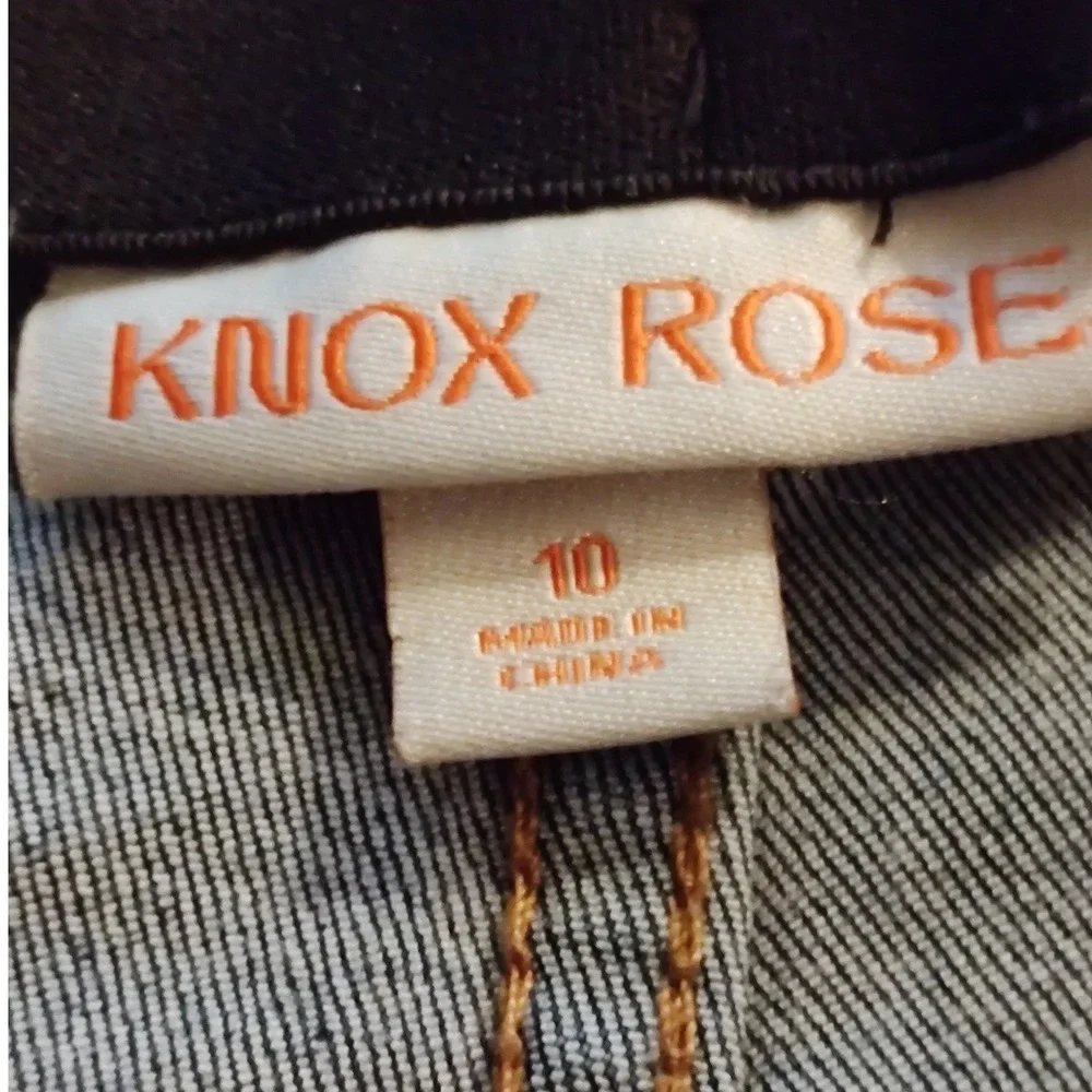 Knox Rose Flare Jeans Women 10 Dark Blue Excellent Pull On High Rise Stretch